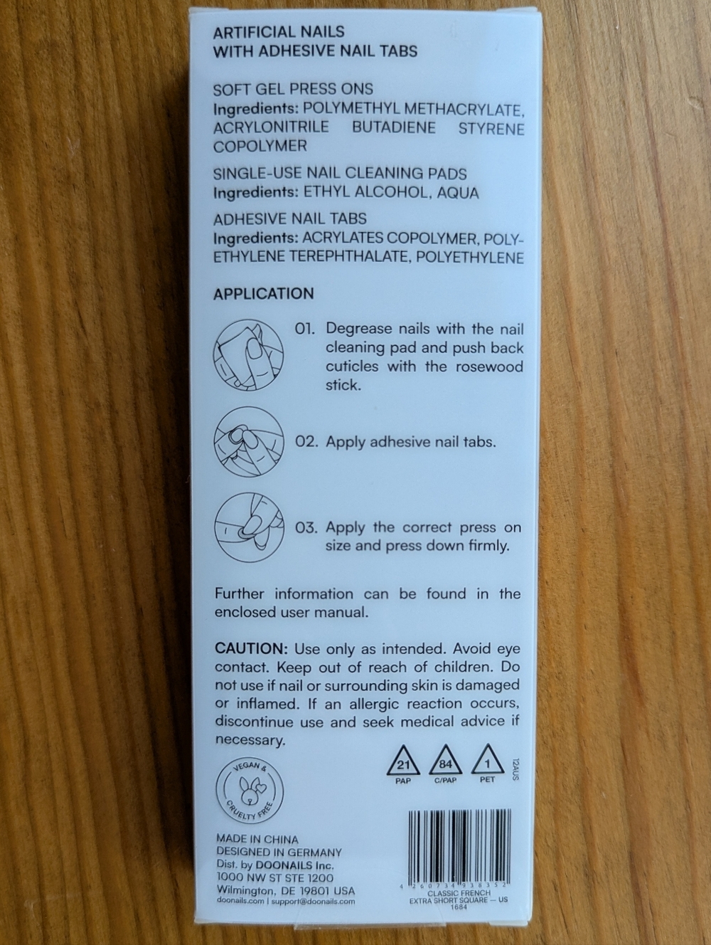 Doonails Reusable Gel Press-On Nails Set in "Classic French Extra Short Square" - Picture 13 of 13